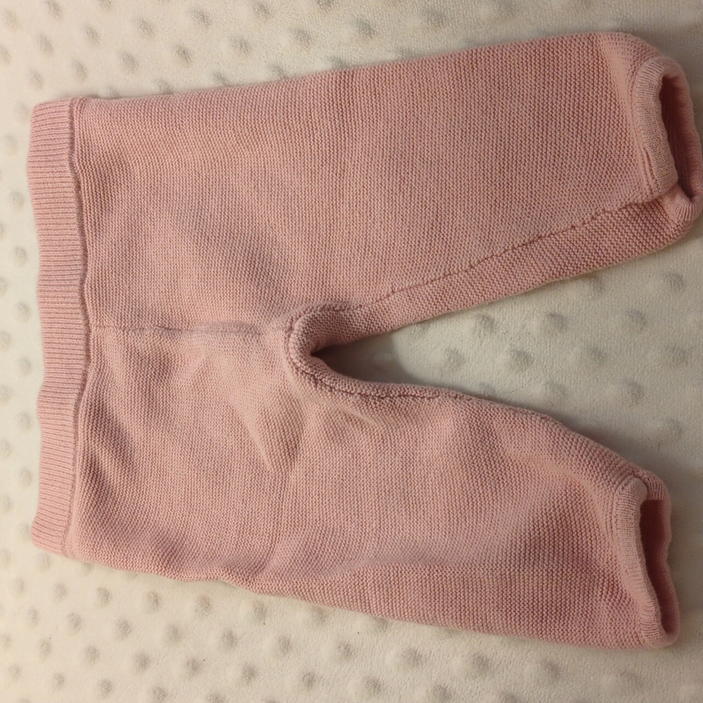 Janie and Jack Soft Pink Knit Baby Pants, 3-6M
